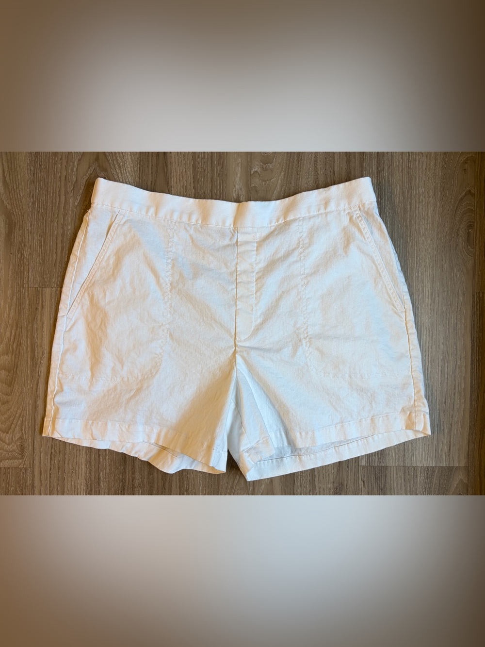 Banana Republic XL Linen Blend Shorts White High Rise Stretch Summer